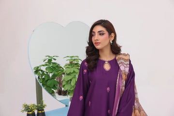 Cotton Embroidered 3pc Suit